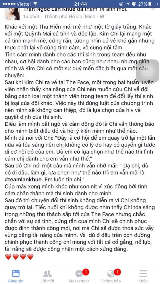 Kim Chi tu choi co hoi tro lai The Face cua Pham Huong-Hinh-2